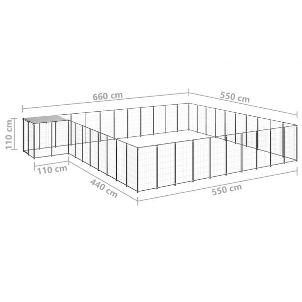 Hundezwinger Schwarz 31,46 m² Stahl  