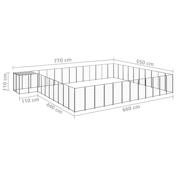 Hundezwinger Schwarz 37,51 m² Stahl  