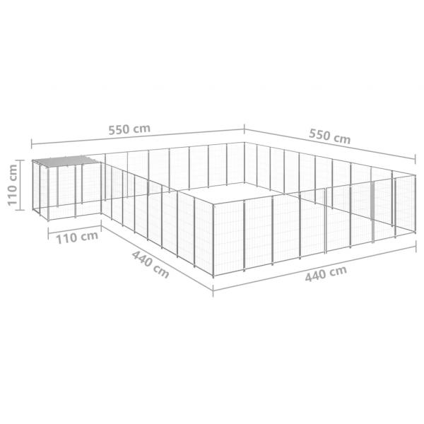 Hundezwinger Silbern 25,41 m² Stahl  