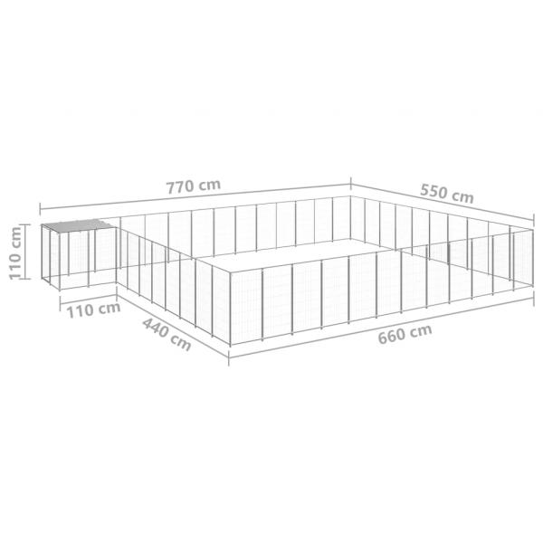 Hundezwinger Silbern 37,51 m² Stahl  