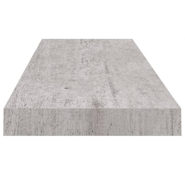 Schweberegale 2 Stk. Betongrau 80x23,5x3,8 cm MDF