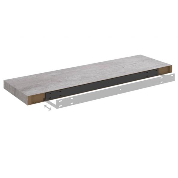 Schweberegale 2 Stk. Betongrau 80x23,5x3,8 cm MDF