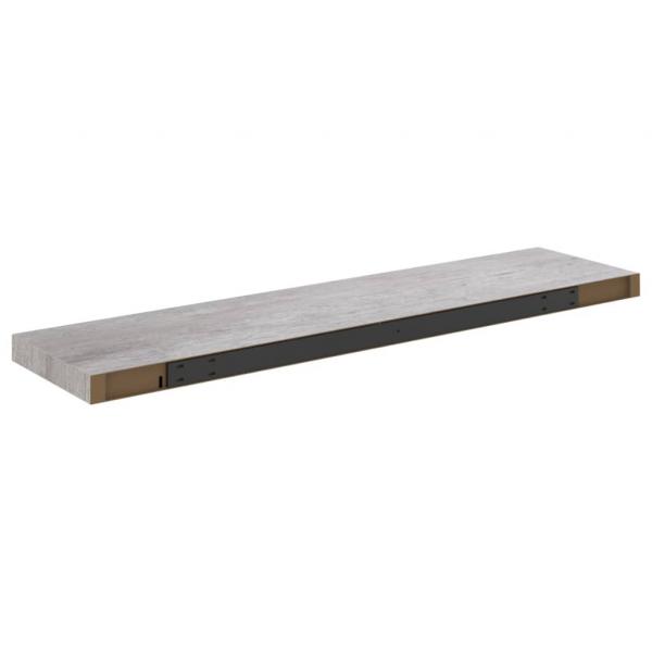 Schweberegale 2 Stk. Betongrau 90x23,5x3,8 cm MDF