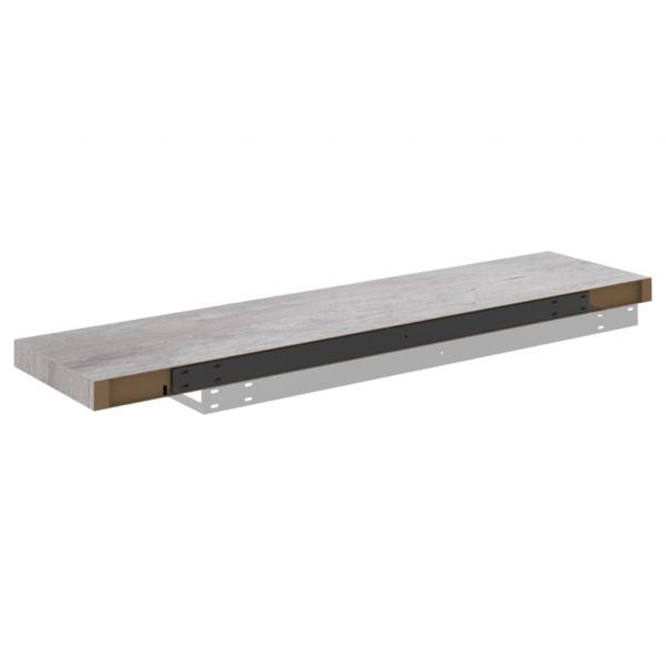 Schweberegale 2 Stk. Betongrau 90x23,5x3,8 cm MDF