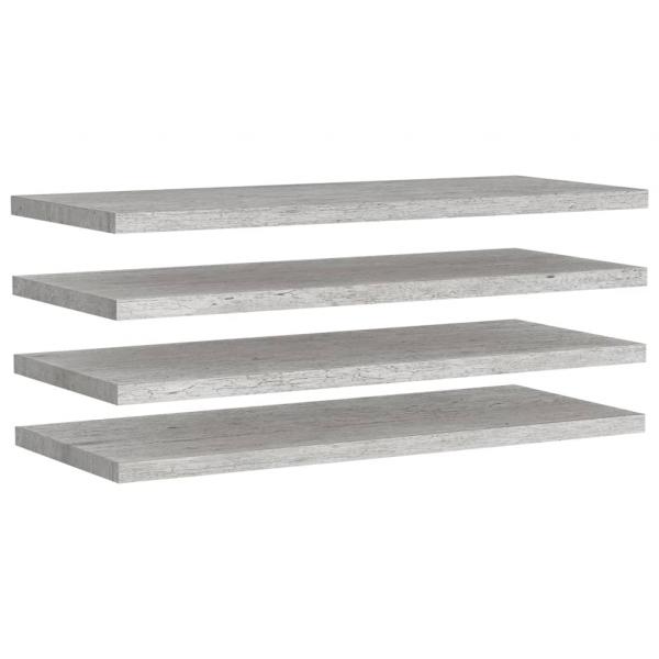 Schweberegale 4 Stk. Betongrau 90x23,5x3,8 cm MDF