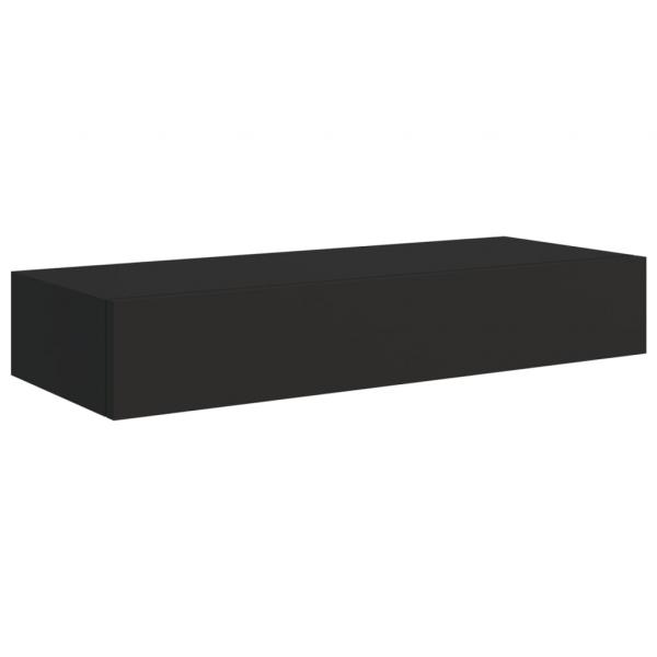 Wandregale mit Schubladen 2 Stk. Schwarz 60x23,5x10 cm MDF