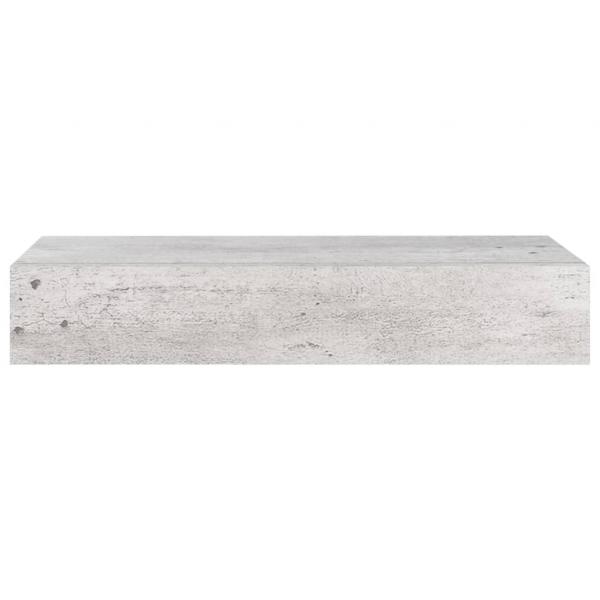 Wandregale mit Schubladen 2 Stk. Betongrau 60x23,5x10 cm MDF