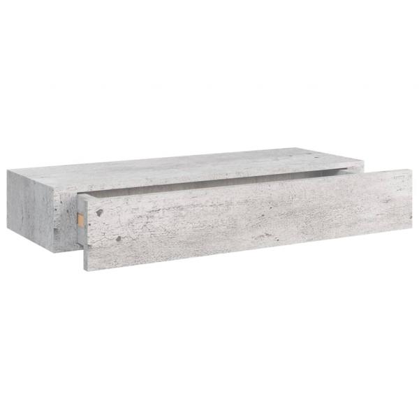 Wandregale mit Schubladen 2 Stk. Betongrau 60x23,5x10 cm MDF