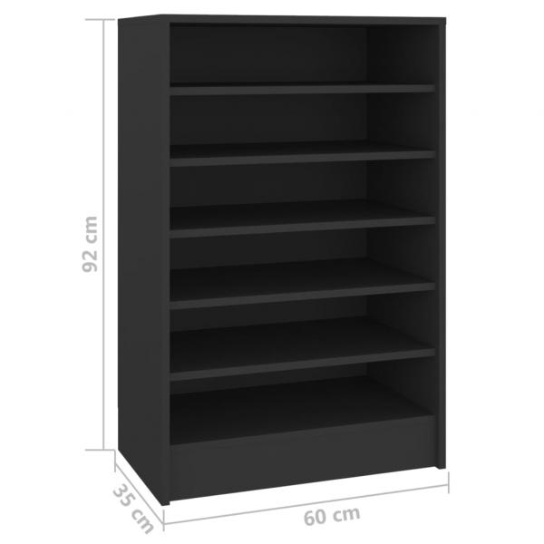 Schuhschrank Schwarz 60x35x92 cm Holzwerkstoff