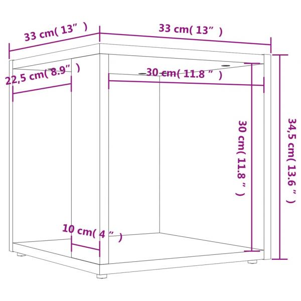 Beistelltisch Betongrau 33x33x34,5 cm Holzwerkstoff