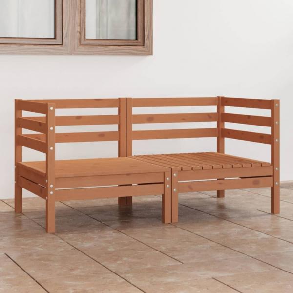 ARDEBO.de - 2-Sitzer-Gartensofa Honigbraun Massivholz Kiefer