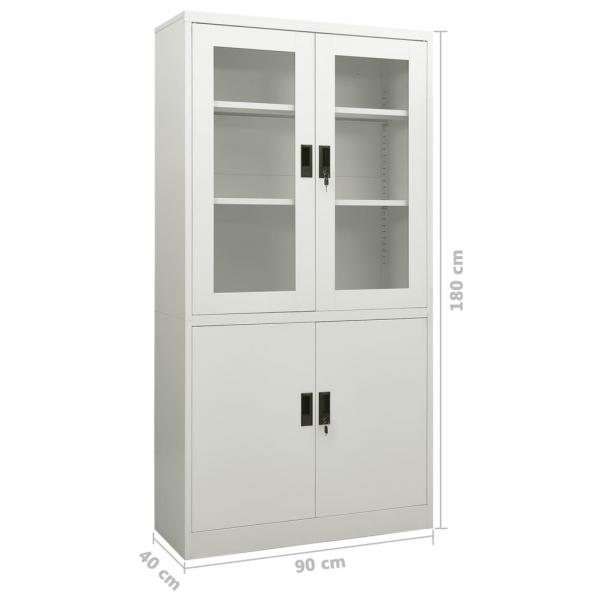 Büroschrank Hellgrau 90x40x180 cm Stahl 