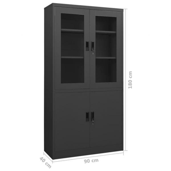 Büroschrank Anthrazit 90x40x180 cm Stahl 