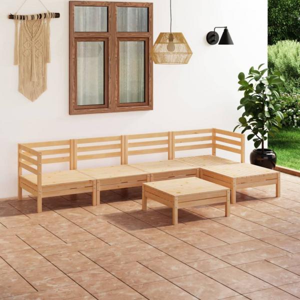 ARDEBO.de - 6-tlg. Garten-Lounge-Set Massivholz Kiefer