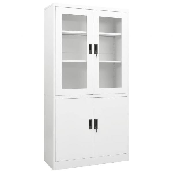 ARDEBO.de - Büroschrank Weiß 90x40x180 cm Stahl 