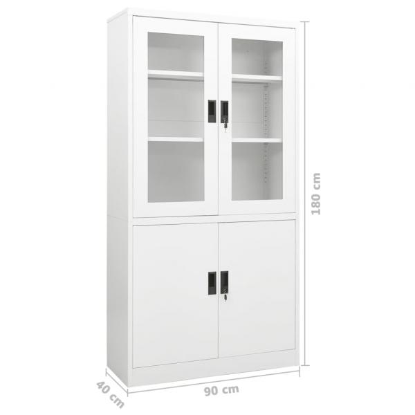 Büroschrank Weiß 90x40x180 cm Stahl 