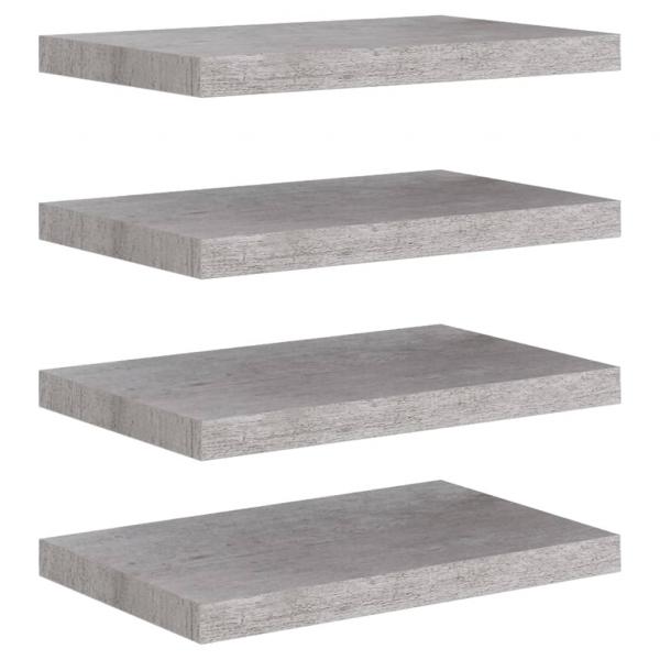 Schweberegale 4 Stk. Betongrau 50x23x3,8 cm MDF