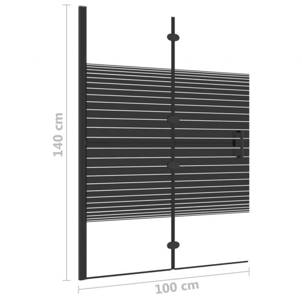 Faltbare Duschkabine ESG 100x140 cm Schwarz