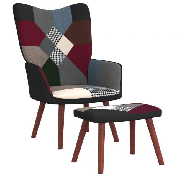 ARDEBO.de - Relaxsessel mit Hocker Patchwork Stoff