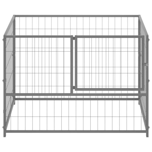 Hundezwinger Silbern 100x100x70 cm Stahl