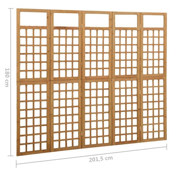 Spalier/Paravent 5-teilig Massivholz Tanne 201,5x180 cm