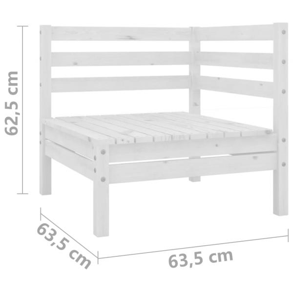 Garten-Ecksofa Weiß Massivholz Kiefer