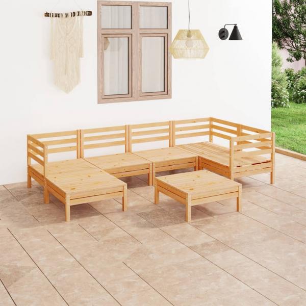 ARDEBO.de - 7-tlg. Garten-Lounge-Set Massivholz Kiefer