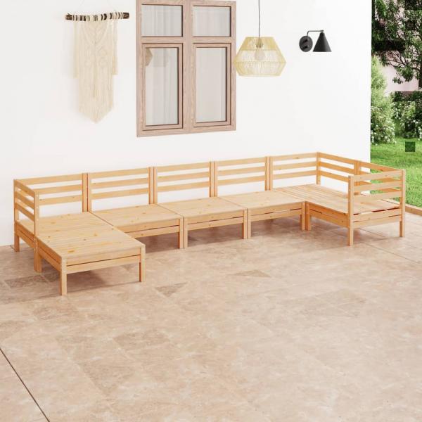 ARDEBO.de - 7-tlg. Garten-Lounge-Set Massivholz Kiefer