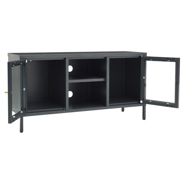 TV-Schrank Anthrazit 105x35x52 cm Stahl und Glas