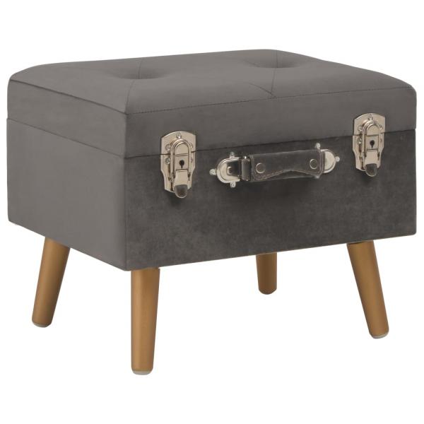 ARDEBO.de - Hocker mit Stauraum 40 cm Grau Samt