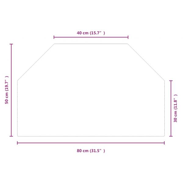 Kaminofen Glasplatte Sechseck 80x50 cm