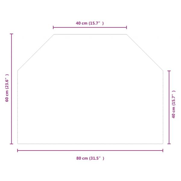 Kaminofen Glasplatte Sechseck 80x60 cm