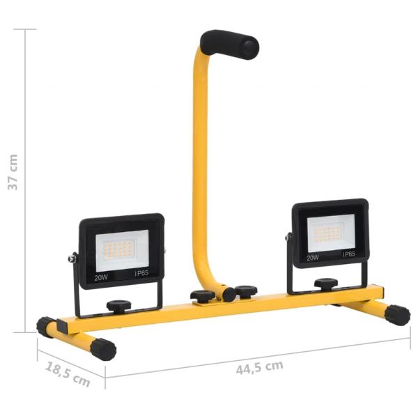 LED-Fluter mit Handgriff 2x20 W Kaltweiß