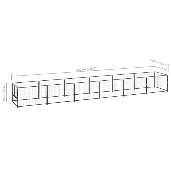 Hundezwinger Schwarz 6 m² Stahl