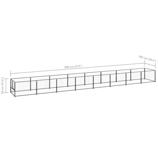 Hundezwinger Schwarz 8 m² Stahl