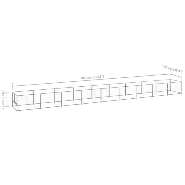 Hundezwinger Silbern 9 m² Stahl