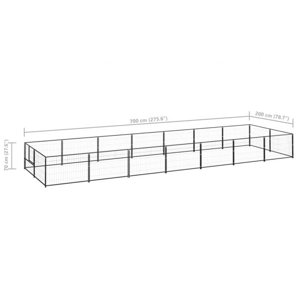 Hundezwinger Schwarz 14 m² Stahl