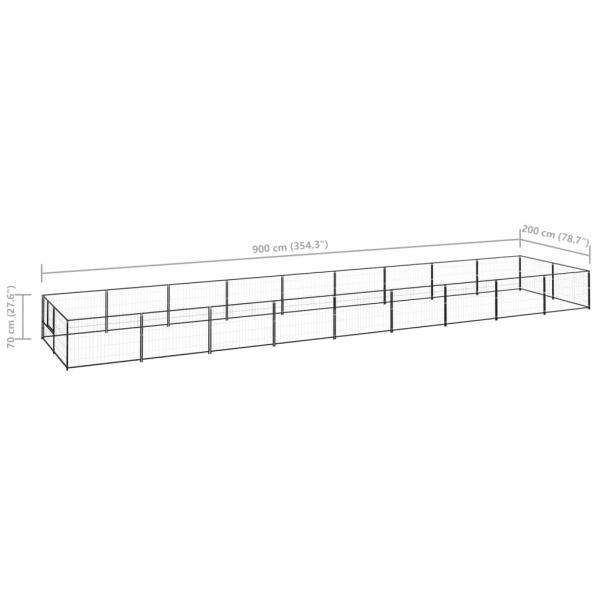 Hundezwinger Schwarz 18 m² Stahl