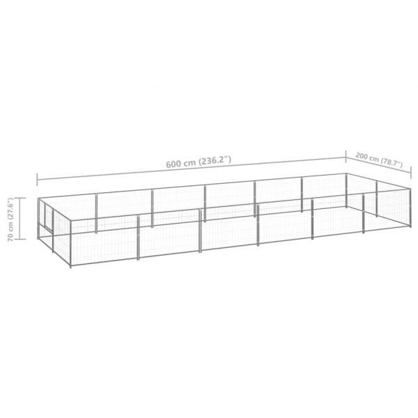 Hundezwinger Silbern 12 m² Stahl