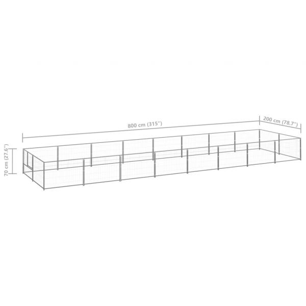 Hundezwinger Silbern 16 m² Stahl