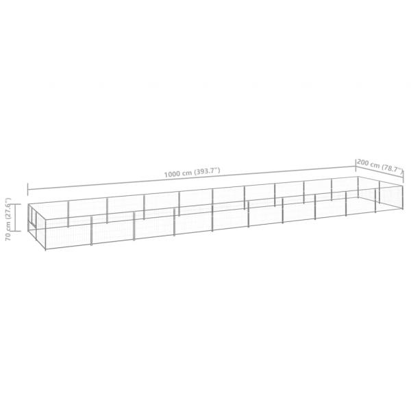 Hundezwinger Silbern 20 m² Stahl