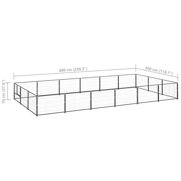 Hundezwinger Schwarz 18 m² Stahl