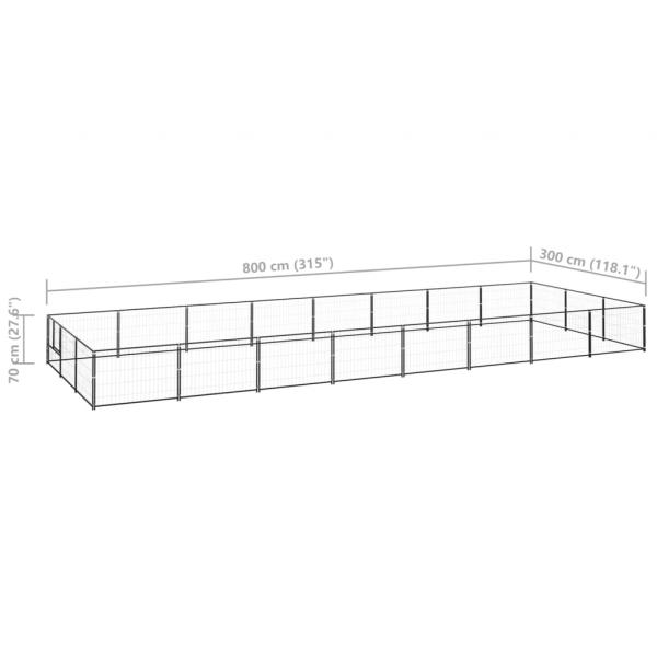 Hundezwinger Schwarz 24 m² Stahl