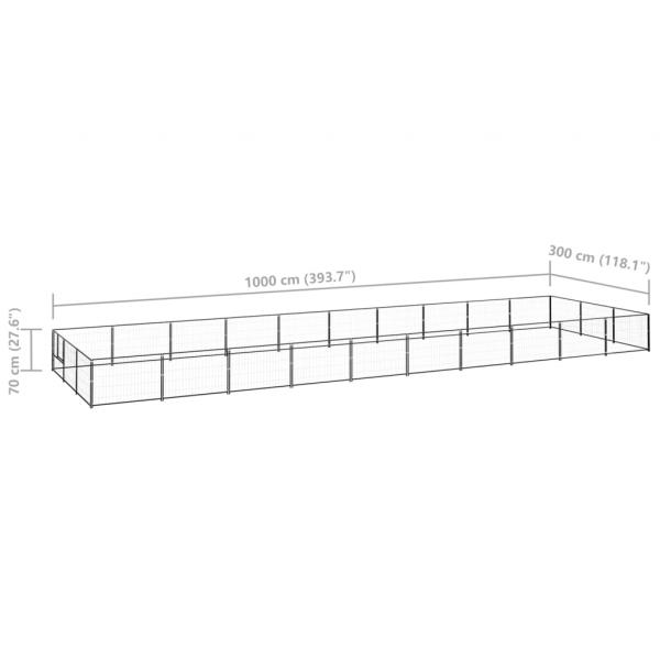 Hundezwinger Schwarz 30 m² Stahl