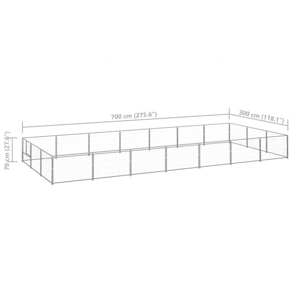 Hundezwinger Silbern 21 m² Stahl