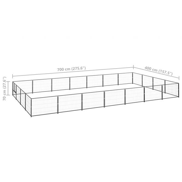 Hundezwinger Schwarz 28 m² Stahl