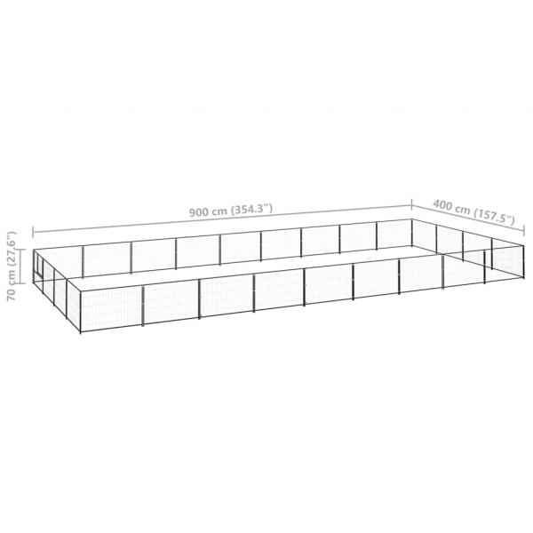 Hundezwinger Schwarz 36 m² Stahl