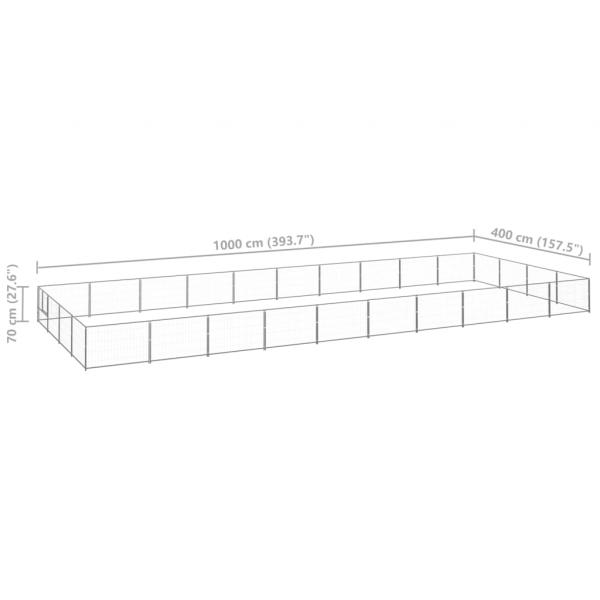 Hundezwinger Silbern 40 m² Stahl