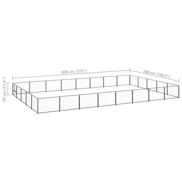 Hundezwinger Schwarz 40 m² Stahl