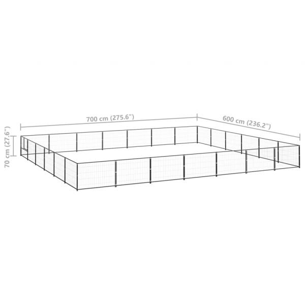 Hundezwinger Schwarz 42 m² Stahl